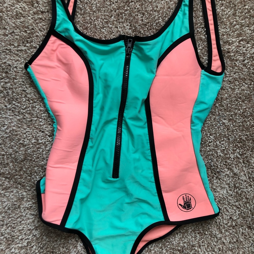 Body Glove Neon One Piece Swimsuit Vintage